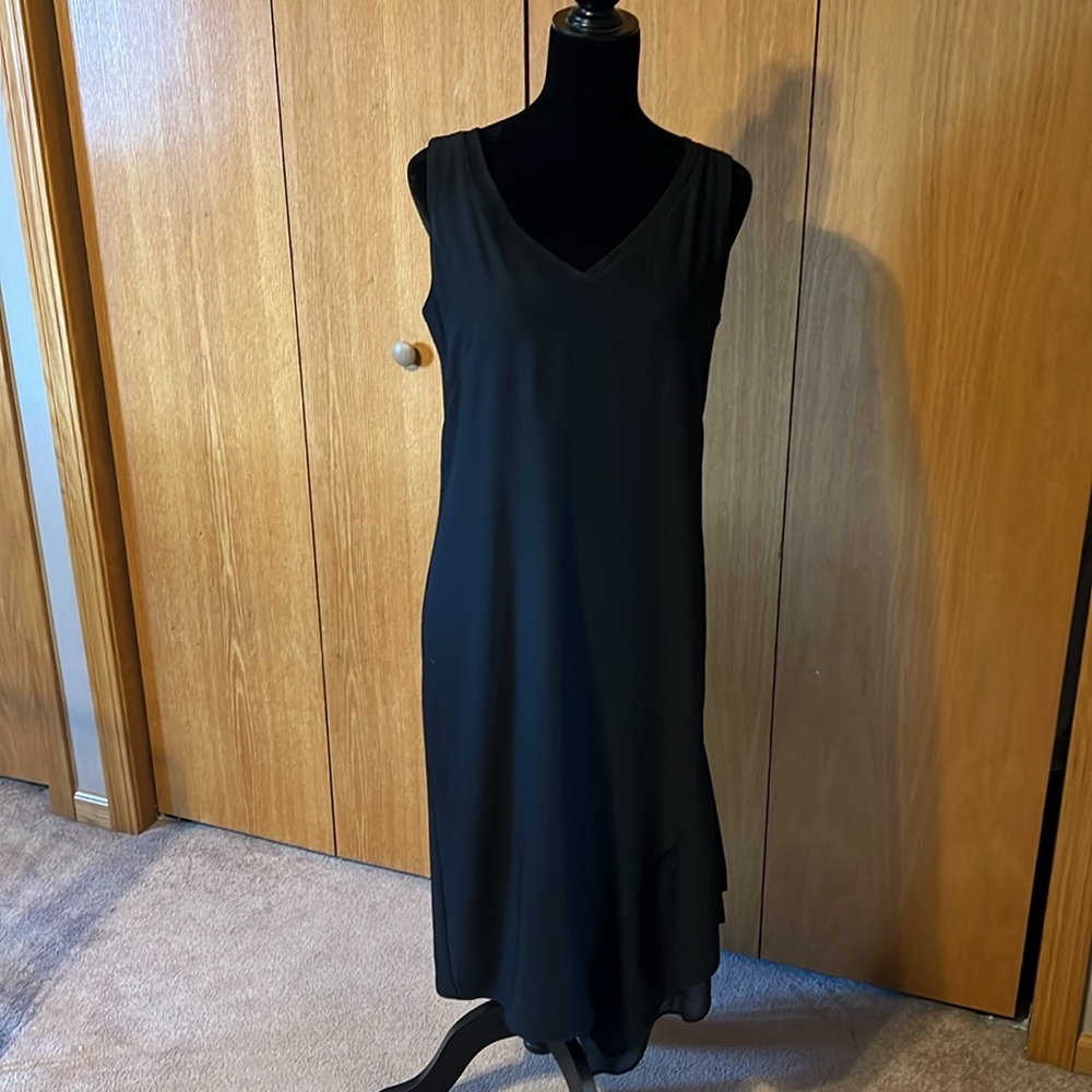 White House black market black tank dress.Sz 8, asymmetrical hemGreat condition.